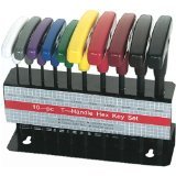 Grizzly H0487 10-Piece T-Handlee Hex Key Sets, Metric