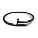 Stainless Steel Nail Style Love Black Bangle Bracelet Oval High Polish , Fits 7.5inch Wrists