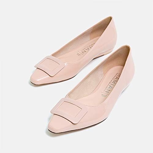 Amazon マミアン 1月 バックル付き エナメル フラットシューズ クッション中敷 Pベージュe 22 5cm パンプス