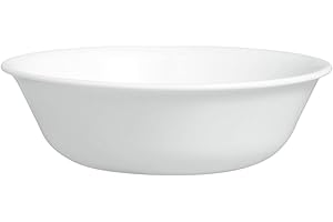 Corelle Vitrelle 4-Pieces 18-Oz Soup/Cereal Bowls, Chip & Crack Resistant Glass Dinnerware Set Bowls, Winter Frost White