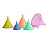 Mirenlife 5 Sizes Candy Colors Plastic Funnel Set for General Purpose, Lab Car Kitchen Home Tools, Liquids Dry Goods