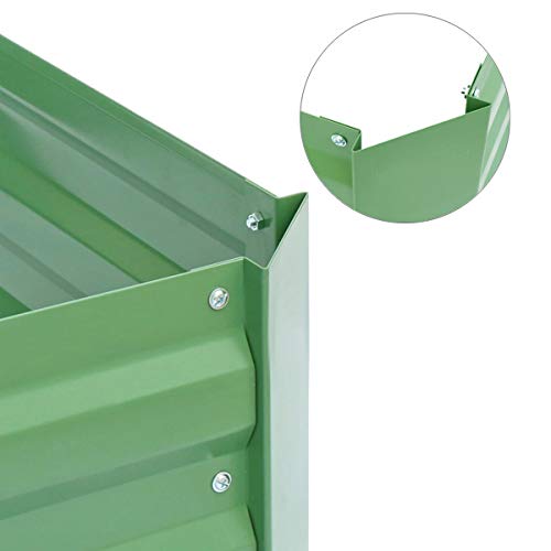 FOYUEE Metal Raised Garden Bed Kit Elevated Planter Box Outdoor Patio Frame for Vegetables 4' x 3' x 1', Green - Thumbnail 6