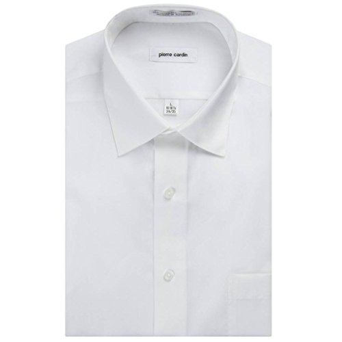 Pierre Cardin Men s Regular Fit Long Sleeve Solid Dress Shirt - White - 17.5 4-5