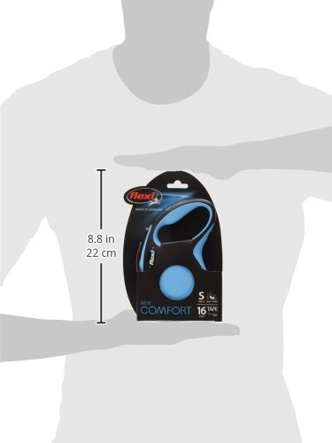 Flexi  New Comfort Retractable Dog Leash (Tape), 16 ft, Small, Blue