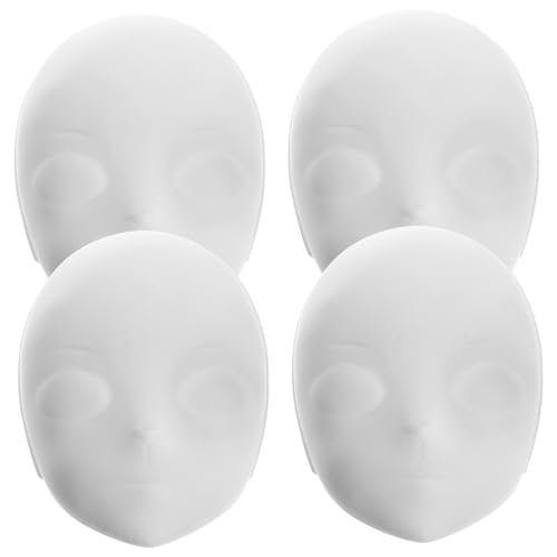 ORFOFE 4Pcs DIY Blank White Face Masks for Halloween Masquerade Festivals Unpainted Craft Masks to Design Your Unique Cosplay Masks for Adults