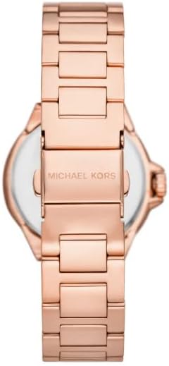 Reloj Camille para mujer, movimiento cronógrafo de cuarzo de 33 mm con correa de acero inoxidable, Tono oro rosa y blanco
