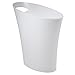 Umbra Skinny Sleek & Stylish Bathroom Trash, Small Garbage Can Wastebasket for Narrow Spaces at Home or Office, 2 Gallon Capacity, Metallic White
