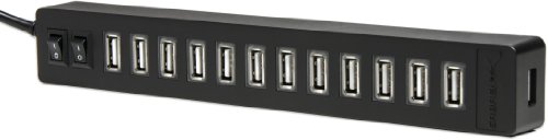 Sabrent 13 Port High Speed USB 2.0 Hub with Power Adapter And 2 Control Switches (HB-U14P)