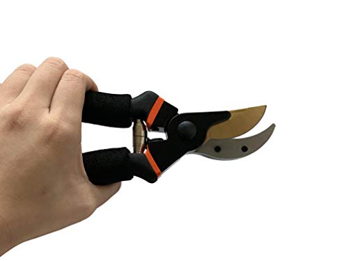 TEOFFECT 8" Professional Titanium Bypass Garden Shears Scissors, Hand Pruners, Garden Clippers, Tree Trimmer, Garden Scissors, Pruning Shears, Yard Hand Clippers