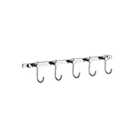 LRW Creative 5 Hook All Copper Solid Clothes Hook Bathroom Coat Hook Hook Hook Hardware Pendant (Color : Silver)