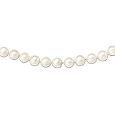 14k Solid White Gold Near Round Freshwater Cultured Pearl Necklace Pendant-Necklace for Women in Choice of Lengths