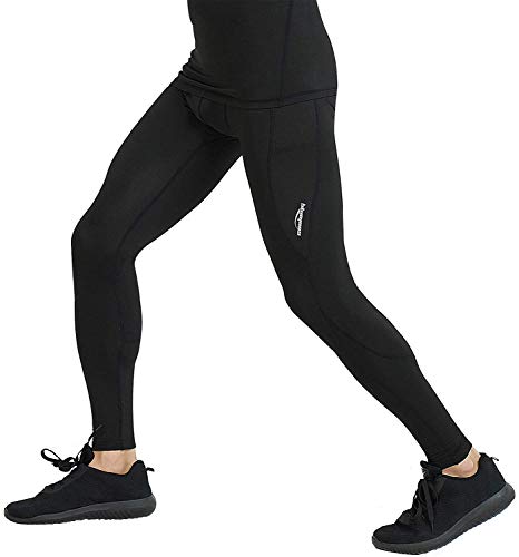 image for COOLOMG Men's Thermal Compression Base Layer Pants Fleece Lined Runnin