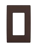Leviton REWP1-WB Renu One-Gang Screwless Snap-On Wallplate, Walnut Bark