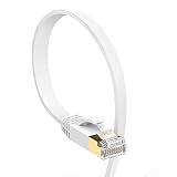 VANDESAIL CAT7 Ethernet Cable RJ45 High Speed Network Cable STP Gigabit (5m/ 15ft, White)