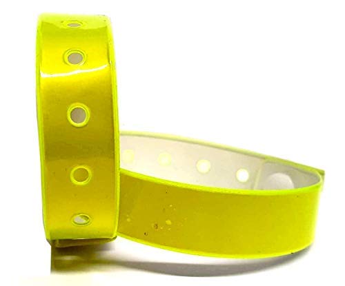 J&R Wristbands Vinyl Wristband 100-Piece Set (Neon Yellow)
