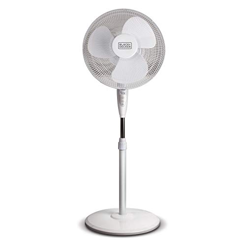 BLACK+DECKER 18-Inch, Stand Fan with Remote, White