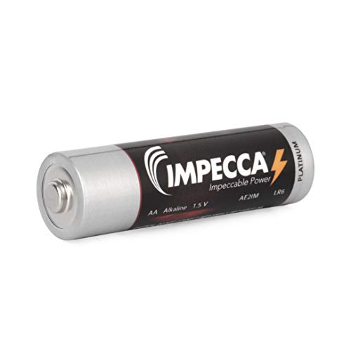 Impecca AA Alkaline Batteries, (96-Pack) All Purpose Battery, Long Lasting Shelf Life + Hi Energy, Leak Resistant, 96-Count, LR6, Platinum.