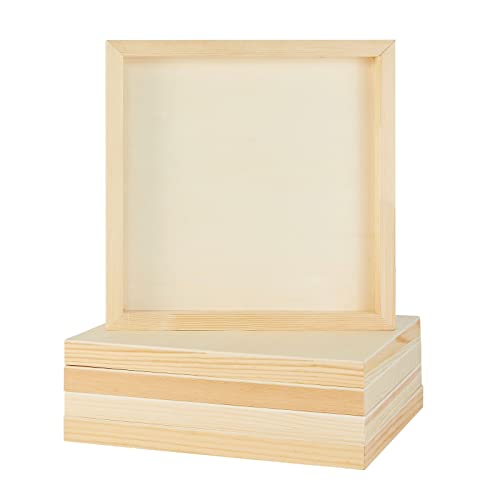 6 Pack 10x10 Wood Panels for Painting, Unfinished Wood Canvas Boards, 7