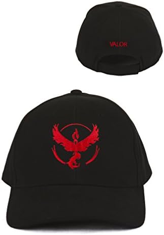 Best Pokemon Go Hats, Team Valor Baseball Cap, Embroidered Front and Back with Logo and Team Name, Show Your Team Spirit While Playing Pokemon Games and Becoming a Pokemon Master