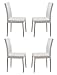 Kings Brand Furniture Parson Chairs with Chrome Legs (Set of 4), White