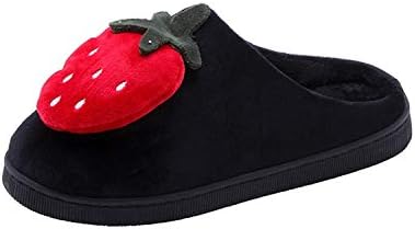 The fairy Fashion Sweet Cute Cartoon Fruit Letter Indoor Home Slippers Women Ladies Girl Flat Shoes Winter Fur Slipper Slides