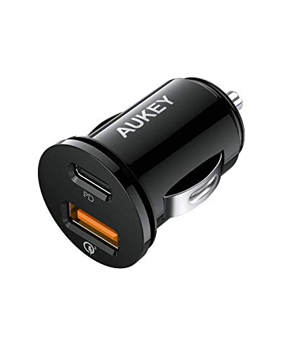 USB C Car Charger, AUKEY 21W Car Charger Compatible with iPhone 12 Mini/12 Pro/12 Pro Max with Power Delivery 3.0,Cigarette Lighter USB Charger,Samsung,AirPods, iPad, Google Pixel 5, Nintendo Switch