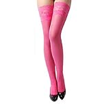 Xfome Style Women's Lace Top Sheer Thigh High Silk Stockings