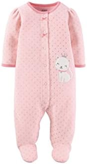 by Carter's Newborn Baby Girl Micro Fleece Button Up Sleep 'N Play Pink Size 6-9 Months