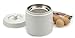 RSVP International Stoneware Grease Keeper with Lid & Stainless Steel Mesh Strainer, 6 Cup Capacity, White