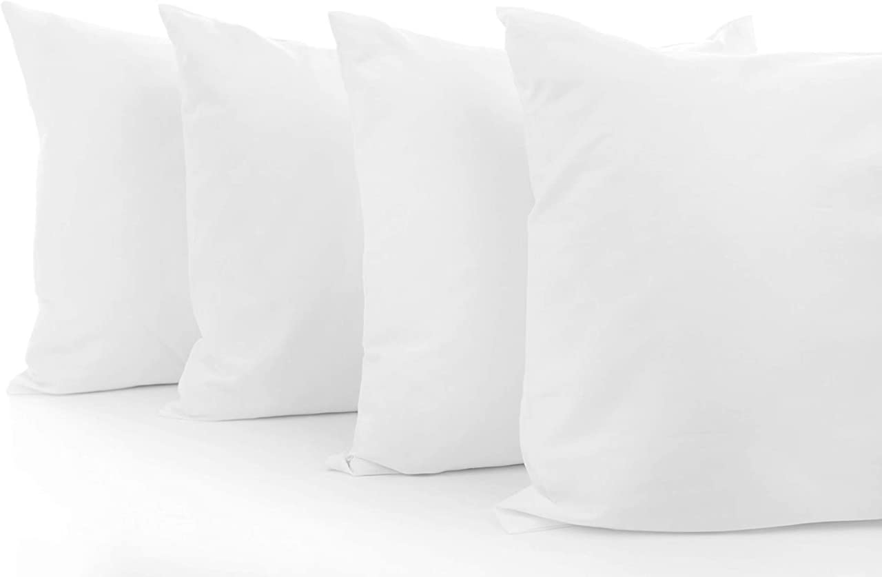 HOUSE OF THREADS White Pillow Cases 4 Pack - Premium Quality Microfiber Pillow Cover - Soft & Breathable Pillow Protectors (50cm x 75cm)