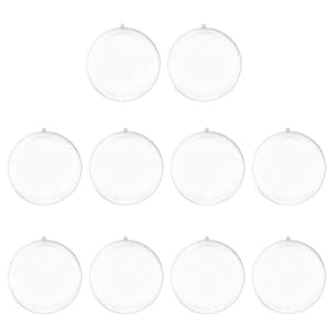 Winomo Kerstballen van kunststof, transparant, voor Kerstmis, verjaardag, bruiloft, decoratie, 10 cm, 10 stuks