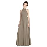 Chiffon Junior Bridesmaid Dress for Teens Halter