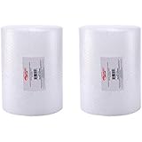 2-Pack Bubble Cushioning Wrap Rolls, 3/16" x 12" x 60' ft Total, Perforated Every 12" for Packaging, Shipping, Mailing