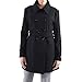 alpine swiss Keira Womens Black Wool Double Breasted Belted Trench Coat Small