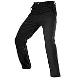 FREE SOLDIER Men's Fleece Lined Water Repellent Softshell Snow Ski Pants with Zipper Pockets
