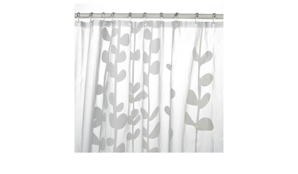 Amazon Com Maytex Chloe Peva Vinyl Shower Curtain White Leaf