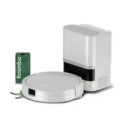 Roomba 115 Combo con Base AutoEmpty, Robot 2en1, Potencia de succión 15000 Pascales, Cepillo Lateral Flexible, Mopa de fregado extendida, 90 días autonomía, Navegación Clearview LiDAR, Blanco