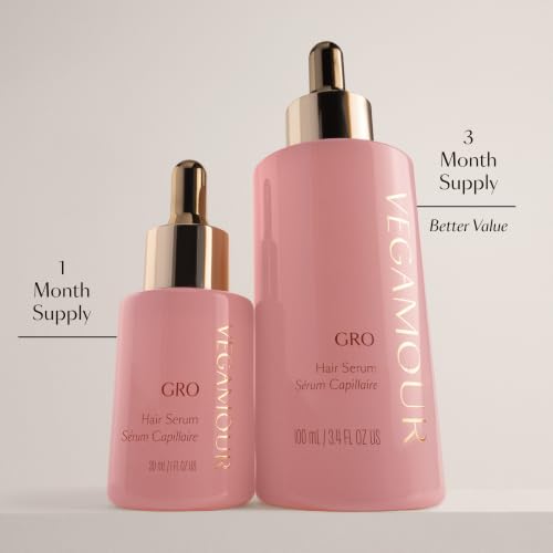 VEGAMOUR GRO Hair Serum for Hair Thinning & Shedding | Thicker Fuller Looking Hair In As Soon As 90 Days, Non Oily, Bergamot Scent, Vegan & Cruelty Free
