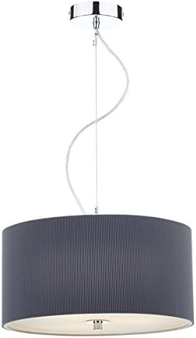 The Shade Boutique ZAR1039 Zaragoza 3 Light Drum Pendant II Shade Color: Grey