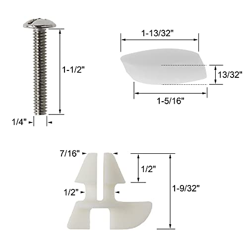Kohler 1236365 Toilet Seat Hardware Kit Bumpers, Mounting Nuts and