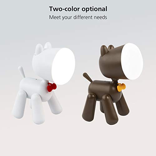 Ear&Ear Cute Night Light for Kids Table lamp for Reading Dog Night Light for Boys and Girls, Christmas Gift with 2 Lighting Modes-Brown