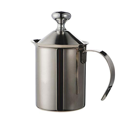 Elektrischer Schneebesen, Handpumpe-Milchaufschäumer aus Edelstahl, manuell betriebener Präzisionsfilter…