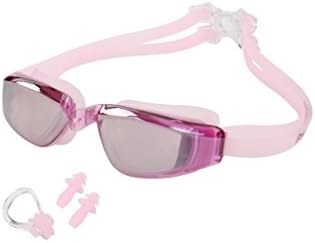 Phantom Sports Swimming Goggles | Anti-Leak, Anti-Fog, UV Protection, Crystal Clear Vision | Comfortable Straps Fit For Adults, Men, Women, Kids | Waterproof Triathlon Equipment Mirrored Lenses (Pink)