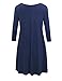 LL Womens Round Neck 3/4 Sleeves Tunic Dress - Made in USA
