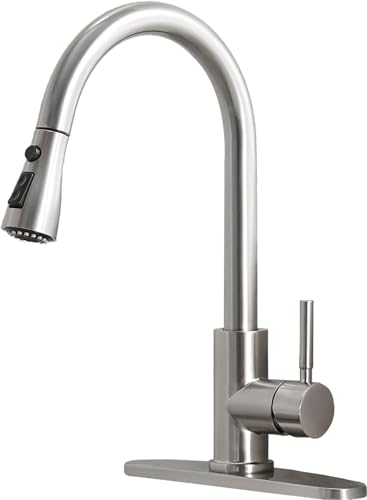 Photo 1 of ***FACTORY SEALED***Ufaucet Pull Down Kitchen Sink Faucet with Sprayer, Chrome High Arc 1 or 3 Hole Kitchen Sink Faucet with Sprayer, Pull Out Commercial Modern Stainless Steel Sink Faucets