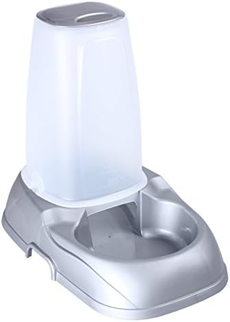SatisPet Dog Pedestal-Style Automatic Feeder &amp; Dispenser 3.3 lb - Cat Self Water &amp; Food Bowl 52 fl oz(Grey)