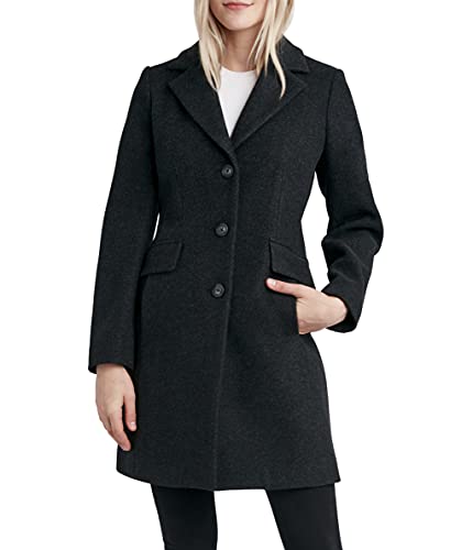 Laundry by Shelli Segal Women's Faux Wool Coat with Notch Collar