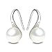 Freshwater Cultured Pearl Earrings, Handpicked AAA+ Quality White Pearl Dangle and Drop Earring for Women S925 Sterling Silver Hoop Earrings with Gift Box