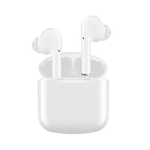 Bluetooth Headphones with Upgraded Voice Call Siri, Wireless Bluetooth Earbuds, Bluetooth Headsets, Bluetooth 5.0 HiFi Bass Stereo Wireless Earphones with Voice Command (White)