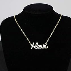 Women Name Necklace Big Initial Gold Plated Best